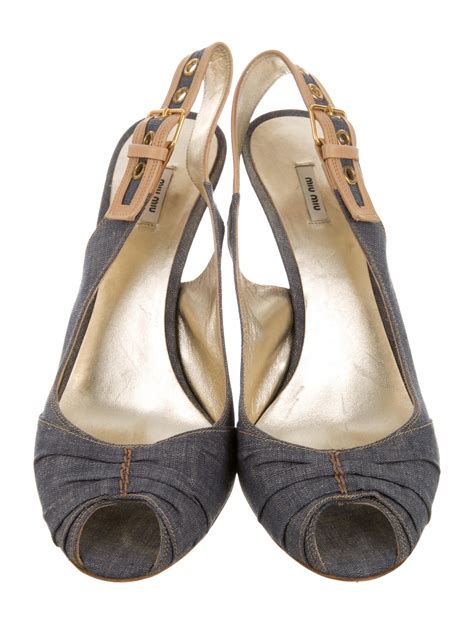 miu miu denim slingback